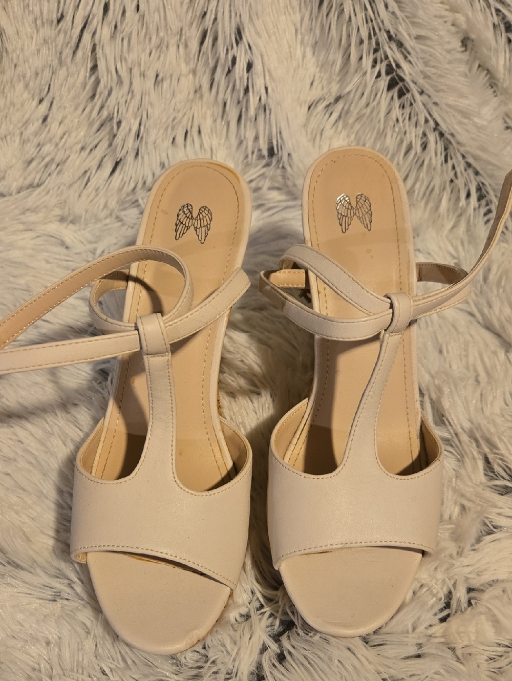 Victoria's Secret Cream Wedge Sandals with Ankle Strap